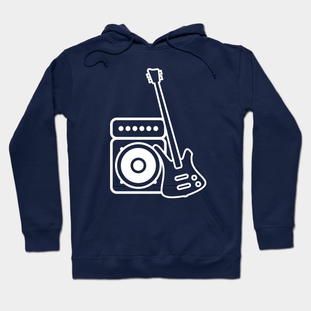 Bass Guitar (White) Hoodie by schlag.art